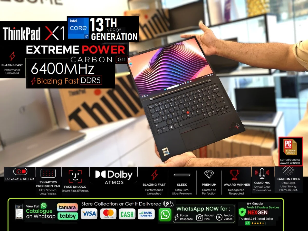 Lenovo ThinkPad X1 Carbon Gen11 - 13thGen Core i7 16GB 512GB NVMe - Open Box A+
