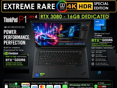 lenovo ThinkPad P1 Gen4 - 4K UHD DolbyVision - Extreme Edition RTX3080 16GB Dedicated - Exclusive Model