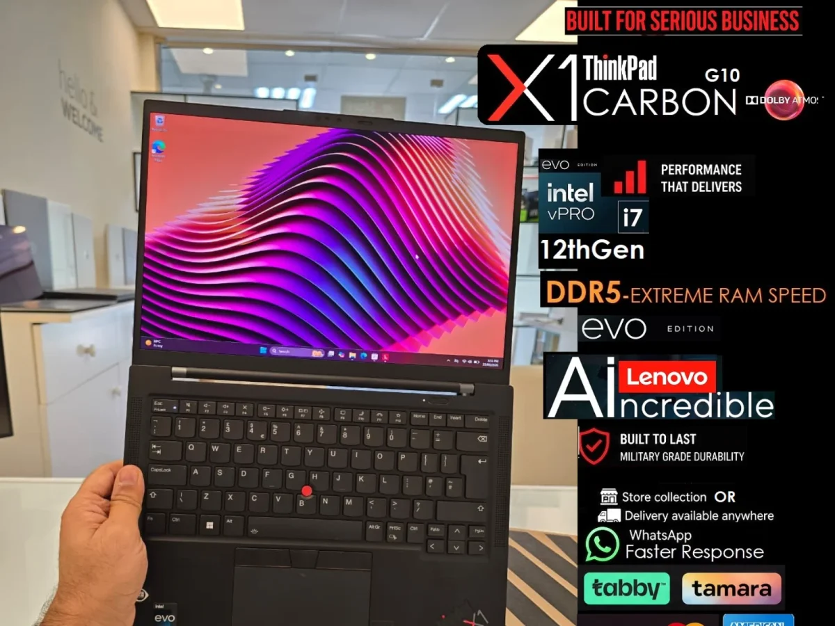 Lenovo ThinkPad X1 Carbon Gen10 - 12thGen i7 VPro Series - 16GB DDR5 - 512GB NVMe SSD 14" FHD - Preowned Premium A