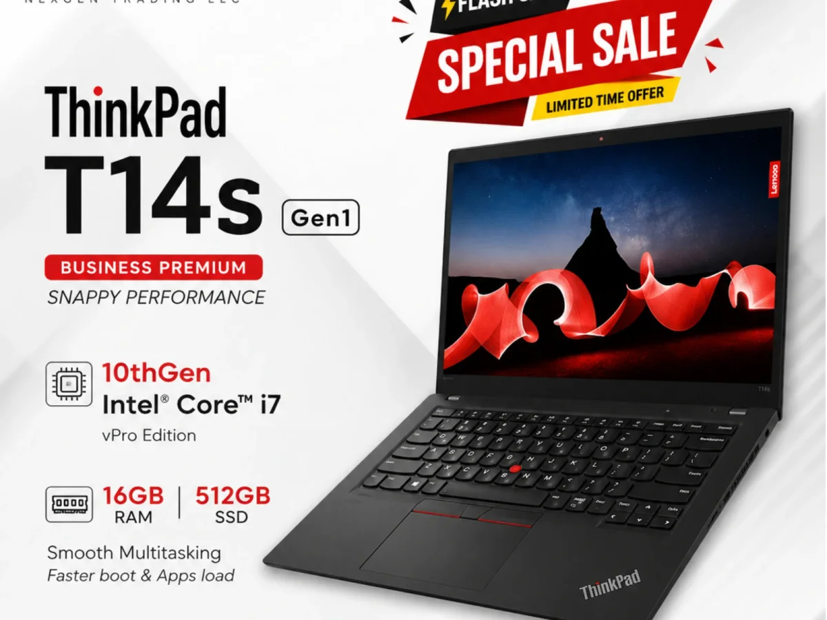 Lenovo ThinkPad T14s Gen1 - 10thGen i7 VPro 16GB 512GB NVMe SSD - Premium Preowned A